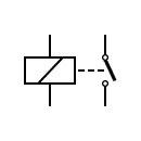 Símbolo de relé, (bobina e interruptor)